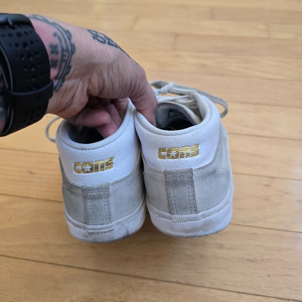 Converse | Louie Lopez Pro Mid white suede skater sneakers | MENS 7.5 - Picture 5 of 8